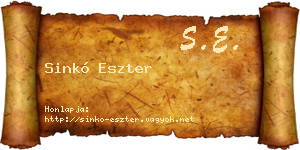 Sinkó Eszter névjegykártya